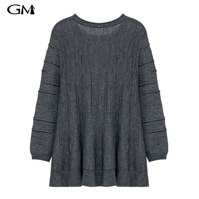 New solid round neck loose knit top