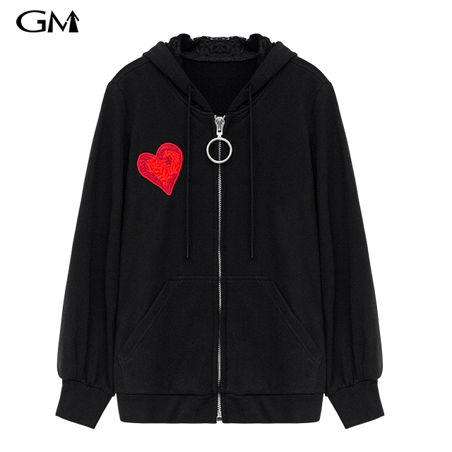 New beautiful girl printed zippered Hoodies jacket