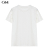 Summer Off Shoulder White Round Neck T-shirt