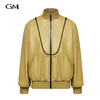 Fashionable solid color simple stand up collar zipper jacket