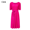 New Rose Red V-neck Dress