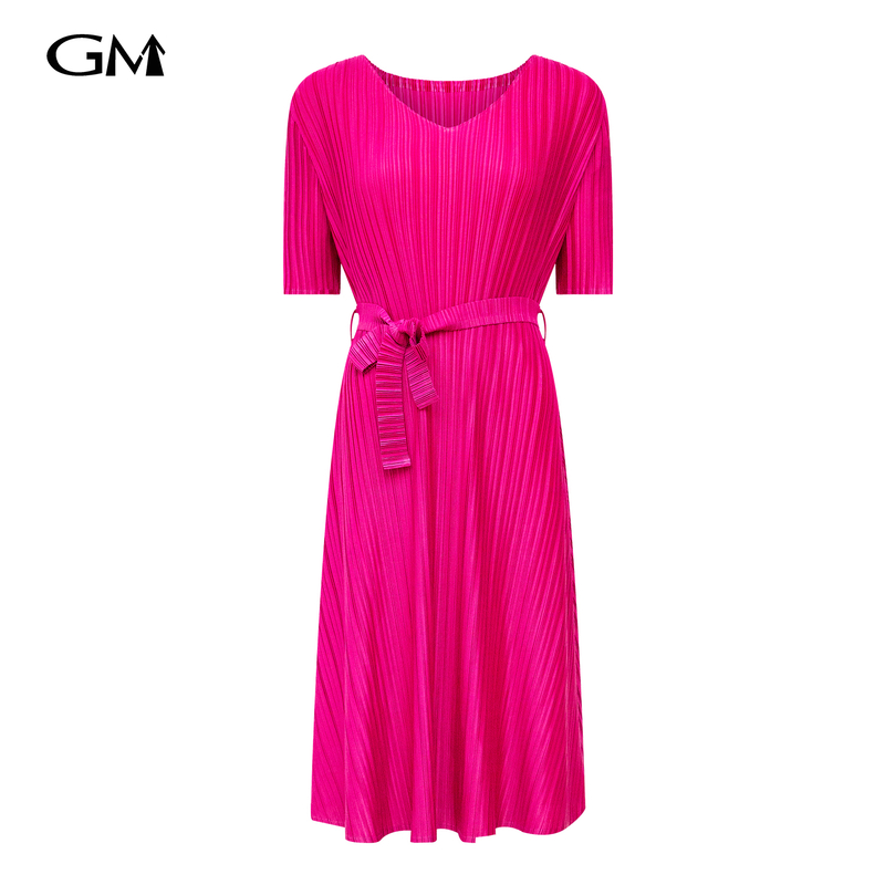 New Rose Red V-neck Dress
