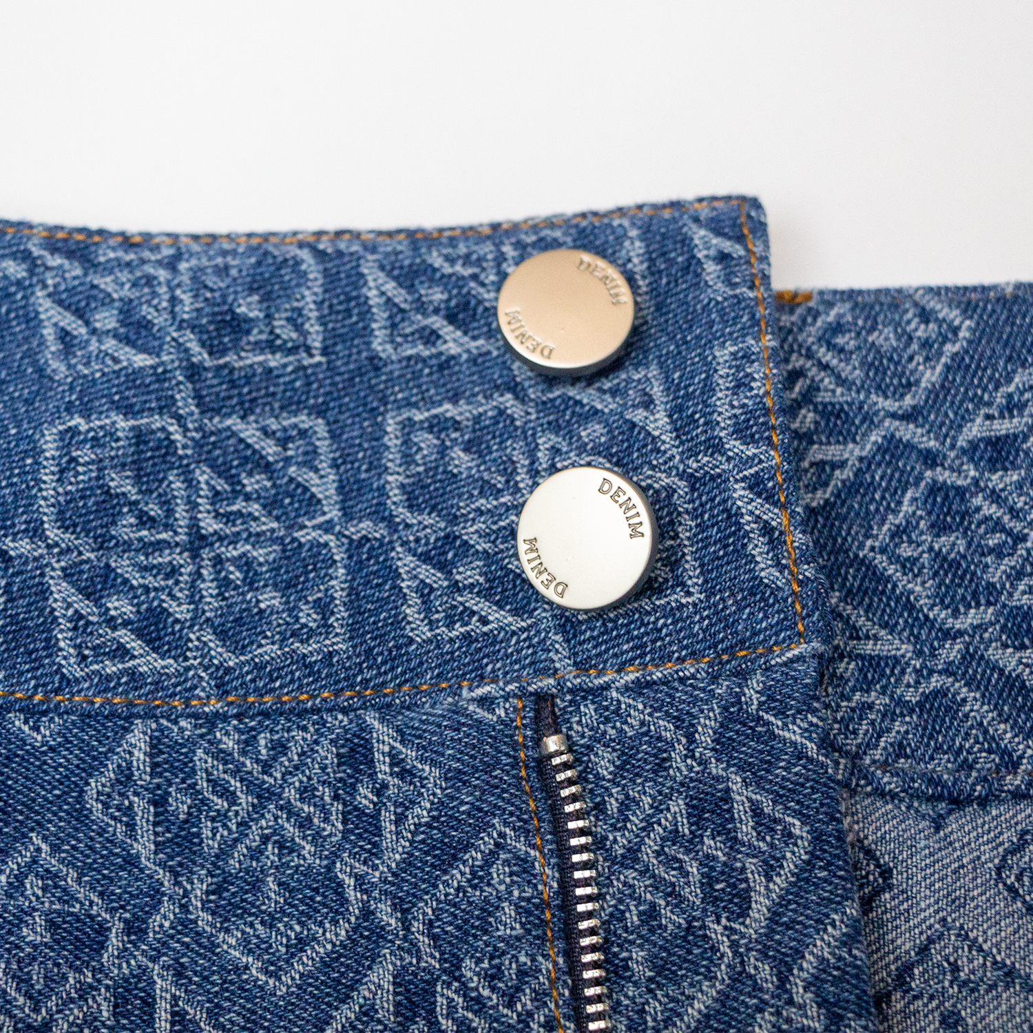 New printed denim skirt