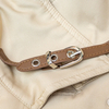 Fashionable and versatile khaki collar mid length trench coat