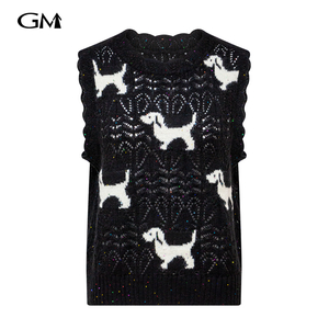 New puppy pattern knitted vest