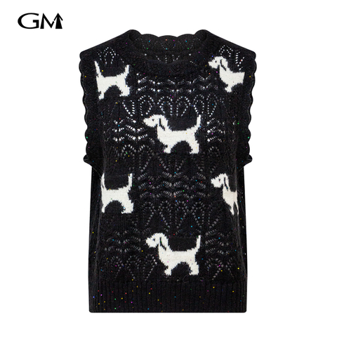 New puppy pattern knitted vest