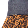 New leopard print patchwork denim skirt