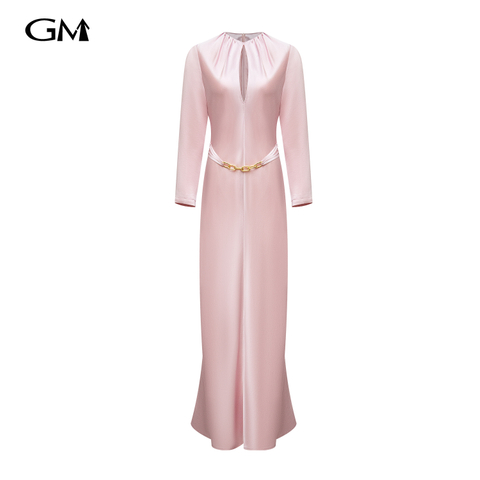 New solid color waist cinching dress