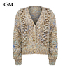 New round V-neck cardigan sweater