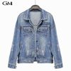 NEW LETTER PRINTED DENIM COAT