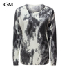 Fashionable ink printed knitted sweater