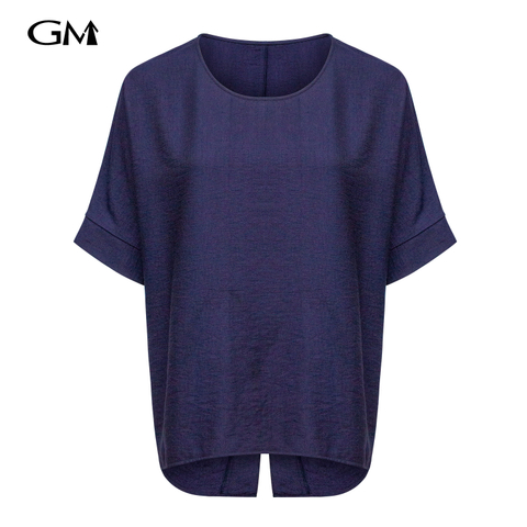 New round neck solid color pullover top