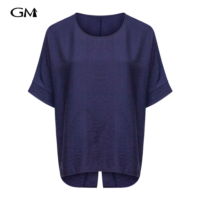 New round neck solid color pullover top