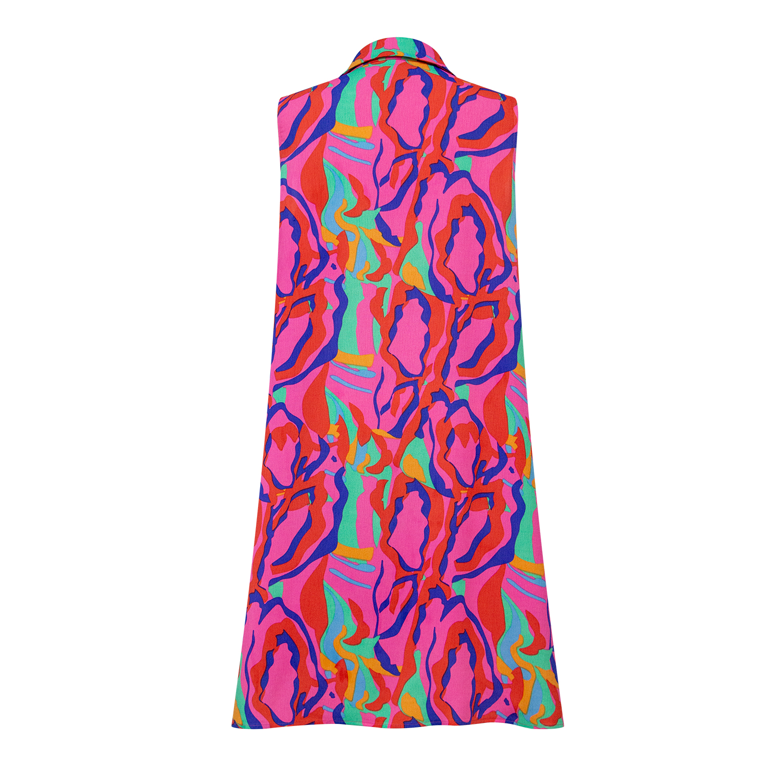 Fashionable new color abstract printed V-neck dress