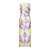 Fashionable printed round neck sleeveless long dress