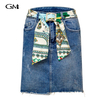 Fashionable and versatile half body denim short skirt