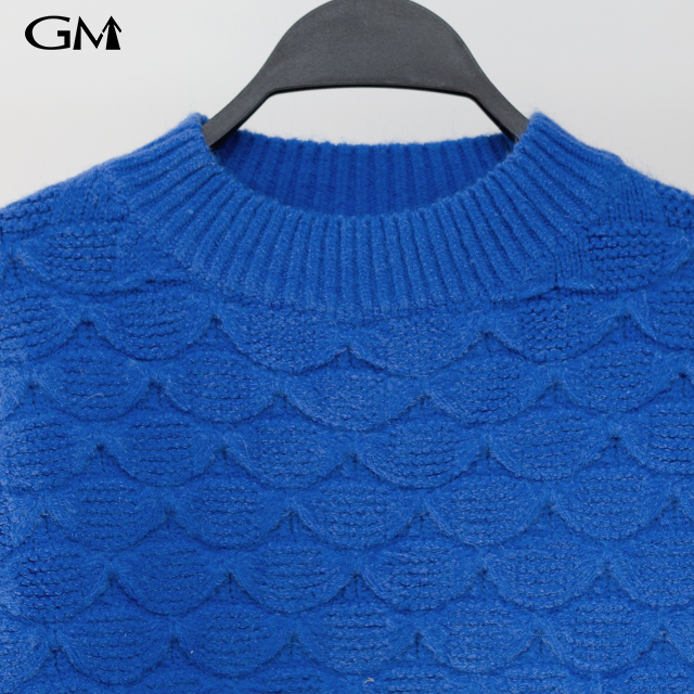 New Lantern Sleeve Fish Scale Loose Knitted Top