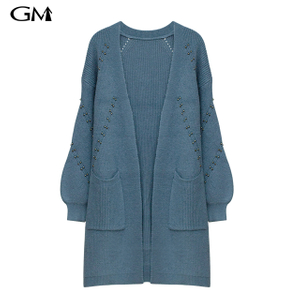 Solid Loose Medium Length Knitted Cardigan