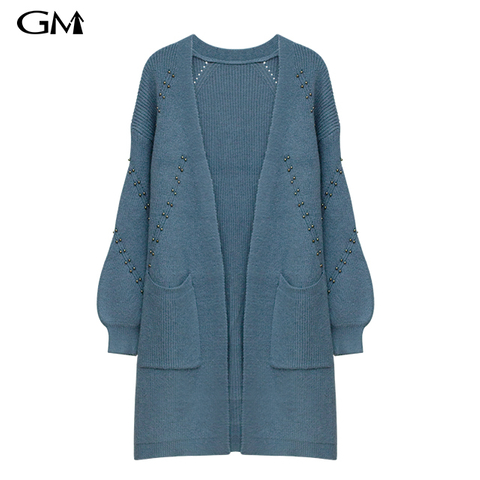 Solid Loose Medium Length Knitted Cardigan