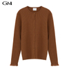 New Solid Round Neck Knitted Cardigan Top