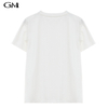 Summer Off Shoulder White Round Neck T-shirt