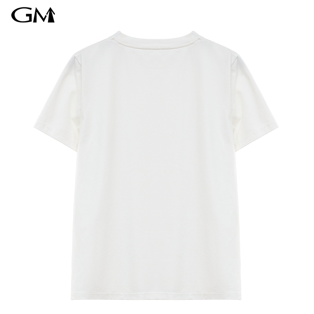 Summer Off Shoulder White Round Neck T-shirt