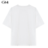 Summer New Loose Shoulder Drop Round Neck Short Sleeve Top