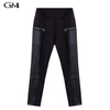 Autumn PU leather patchwork casual pants