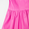 New solid color PU leather waist cinching dress