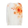 New printed large V-neck loose fitting pullover knitted top