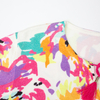 New printed collar tie knit top