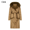New collar tied long cotton jacket