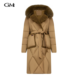 New collar tied long cotton jacket