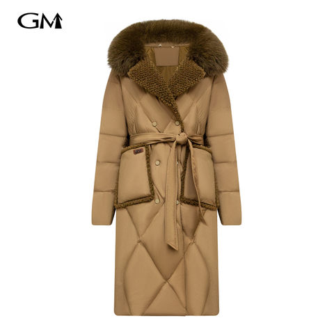 New collar tied long cotton jacket