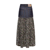 New denim patchwork floral fabric skirt