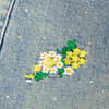 New Small Yellow Flower Embroidered Cowboy Pants