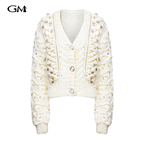 New sequined knitted cardigan sweater