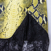 Fashionable snake skin pattern patchwork lace waist skirt 33622