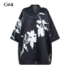 Fashionable new printed V-neck loose jacket