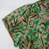 New green printed V-neck short sleeved dress