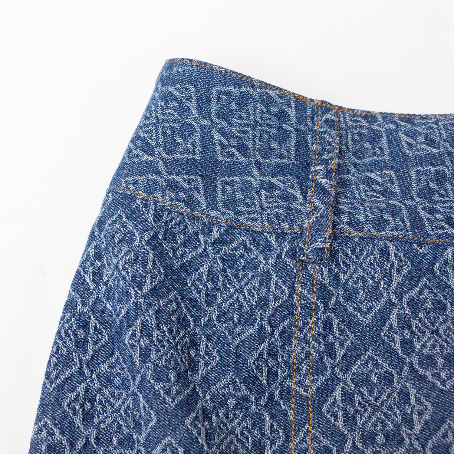 New printed denim skirt
