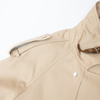 Fashionable and versatile khaki collar mid length trench coat