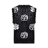 New Rose Printed Hollow Knitted Tank Top