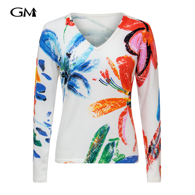 New printed knitted pullover top