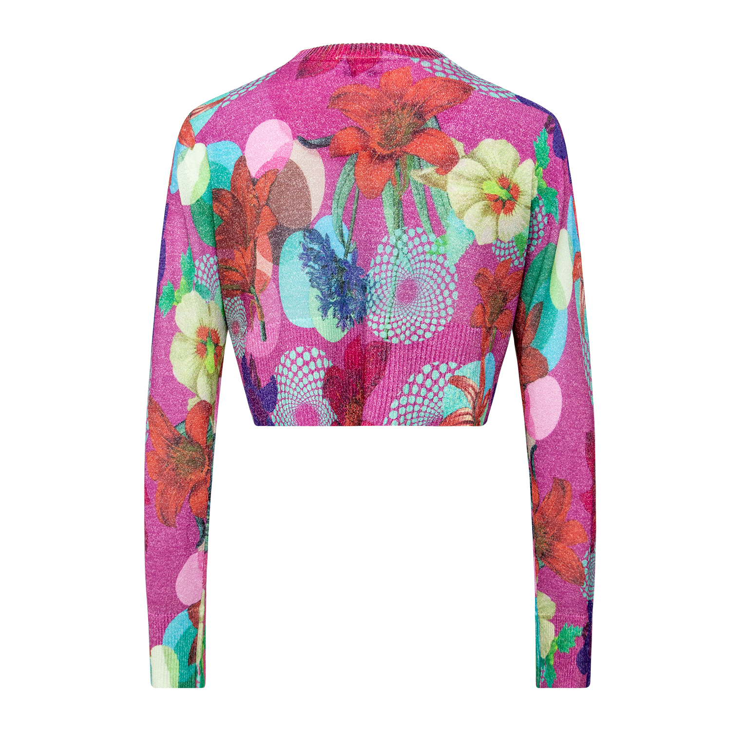 Fashionable abstract printed knitted top