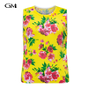 Fashionable floral printed round neck knitted vest