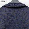 Women's Fashion Jacquard Temperament Slim Fit Black Blue Flower Coat