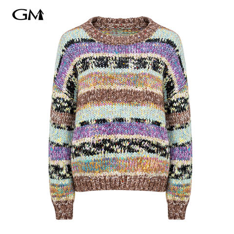 New color spliced pullover sweater