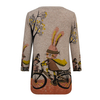 Fashionable rabbit print V-neck knitted top