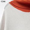 Tri color splicing high neck knitted top